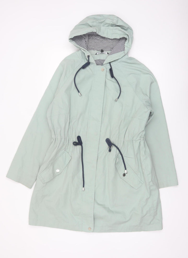 Bonmarché Women’s Green Hooded Cotton Parka Coat Size 16
