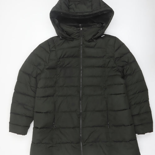 Marks and Spencer Per Una Women's Black Size 18 Hooded Puffer Coat