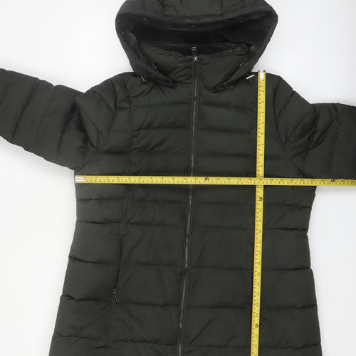 Marks and Spencer Per Una Women's Black Size 18 Hooded Puffer Coat