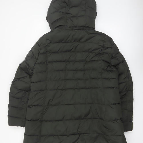 Marks and Spencer Per Una Women's Black Size 18 Hooded Puffer Coat