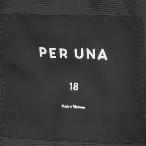 Marks and Spencer Per Una Women's Black Size 18 Hooded Puffer Coat