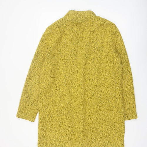 M&Co Women Yellow Size 14 Open Front Tweed Coatigan