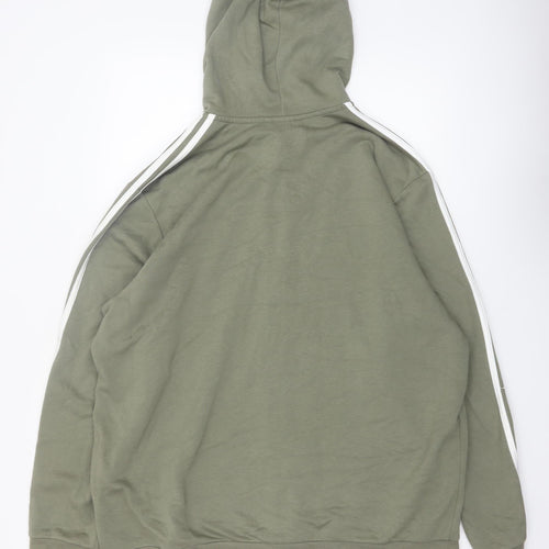 Adidas Men’s Green Full Zip Hoodie 2XL Sports Fleece Sweatshirt