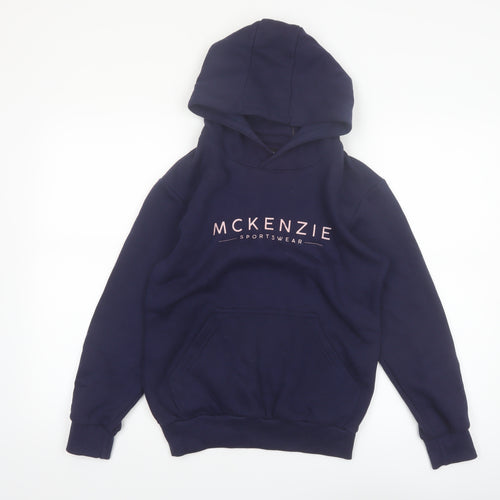 McKenzie Boys Navy Pullover Hoodie 12-13 Years Cotton Blend Sportswear