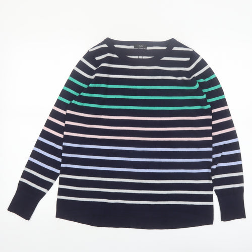 M&Co Womens Multicoloured Striped Button Back Cardigan Size 12