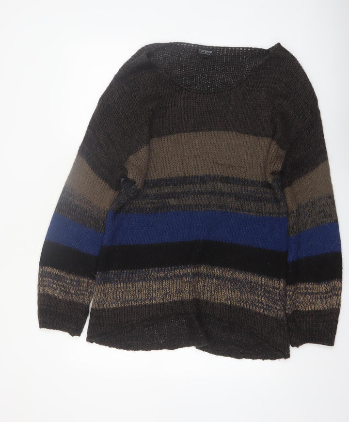 Topshop Women’s Multicoloured Striped Knit Pullover Jumper Size 10