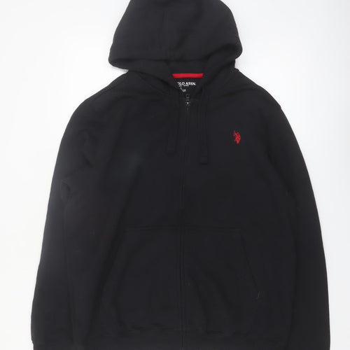 U.S. Polo Assn. Men's Black Full Zip Hoodie Size L Regular Fit