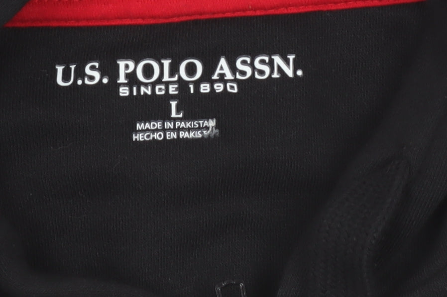 U.S. Polo Assn. Men's Black Full Zip Hoodie Size L Regular Fit