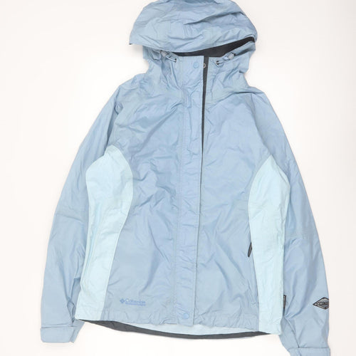 Columbia Women's Blue Waterproof Hooded Rain Jacket M