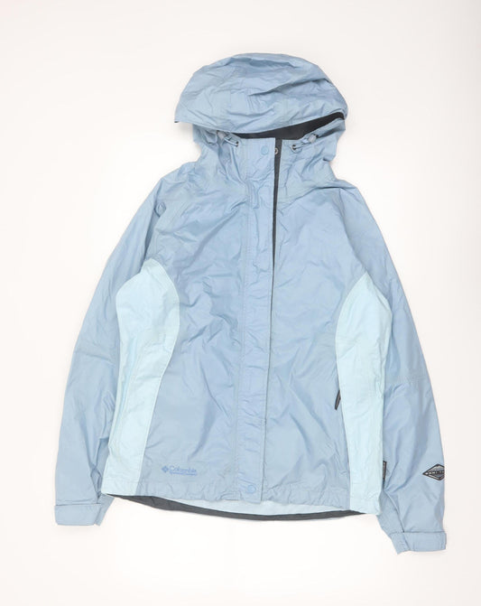 Columbia Women's Blue Waterproof Hooded Rain Jacket M