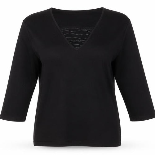 Tigi Wear Women’s Black V-Neck 3/4 Sleeve Pullover Jumper Size 10