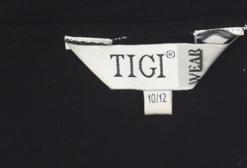 Tigi Wear Women’s Black V-Neck 3/4 Sleeve Pullover Jumper Size 10