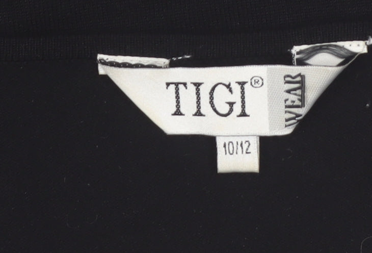 Tigi Wear Women’s Black V-Neck 3/4 Sleeve Pullover Jumper Size 10
