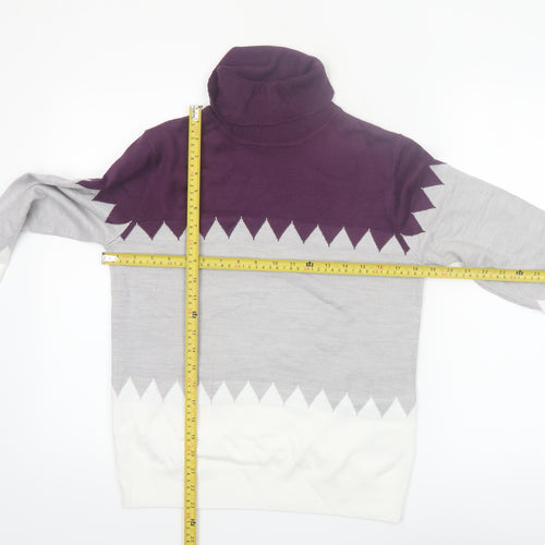 Marks and Spencer Women’s Multicoloured Roll Neck Jumper Size 10