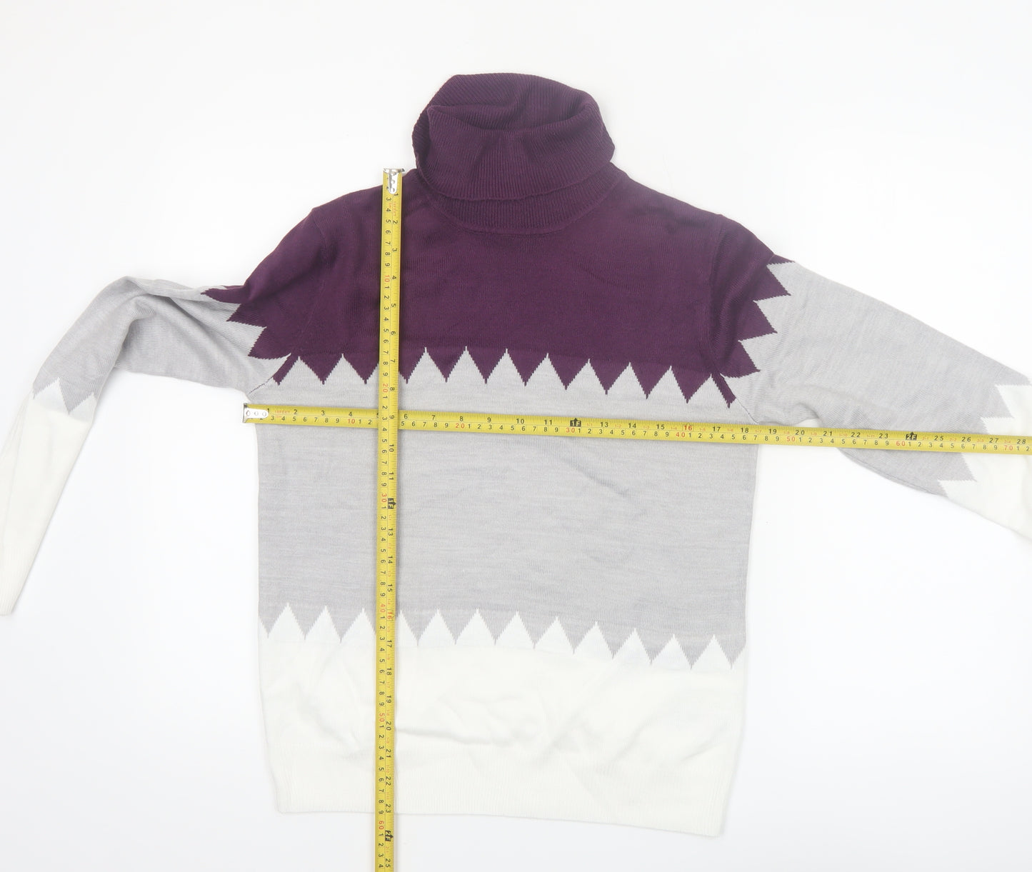 Marks and Spencer Women’s Multicoloured Roll Neck Jumper Size 10