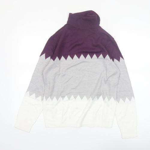 Marks and Spencer Women’s Multicoloured Roll Neck Jumper Size 10