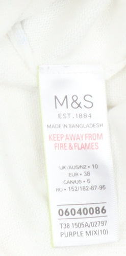 Marks and Spencer Women’s Multicoloured Roll Neck Jumper Size 10