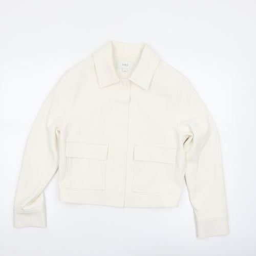 Marks and Spencer Women's Ivory Cropped Jacket Size 6 Classic Style