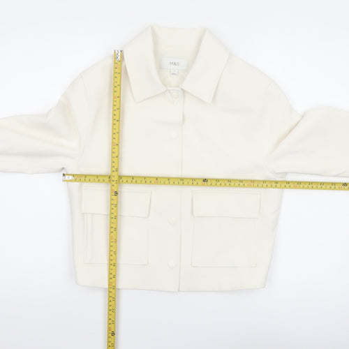 Marks and Spencer Women's Ivory Cropped Jacket Size 6 Classic Style