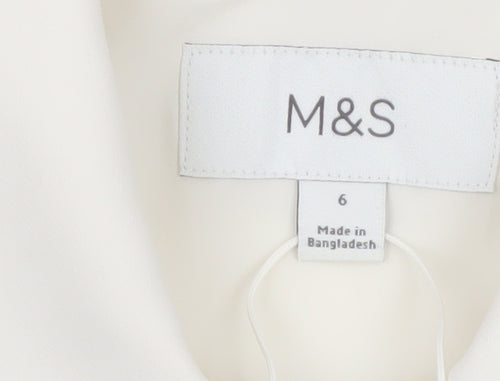 Marks and Spencer Women's Ivory Cropped Jacket Size 6 Classic Style