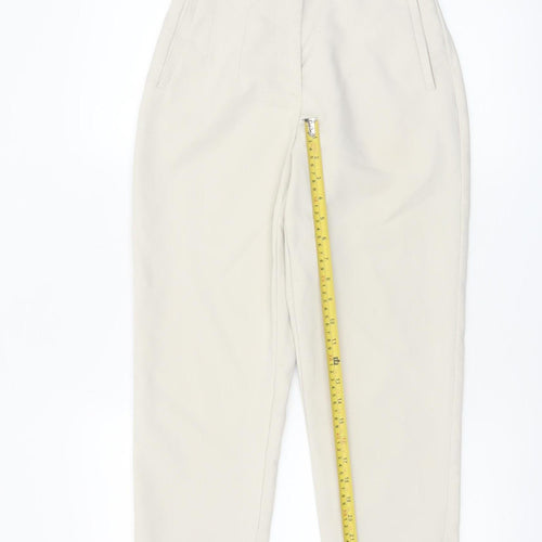 ZARA Women's Beige High Rise Tailored Tapered Trousers XS