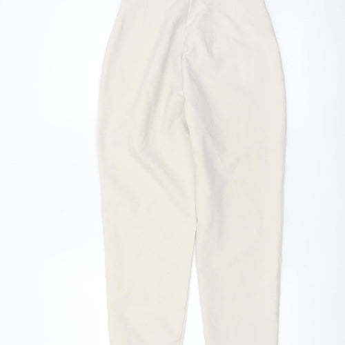 ZARA Women's Beige High Rise Tailored Tapered Trousers XS
