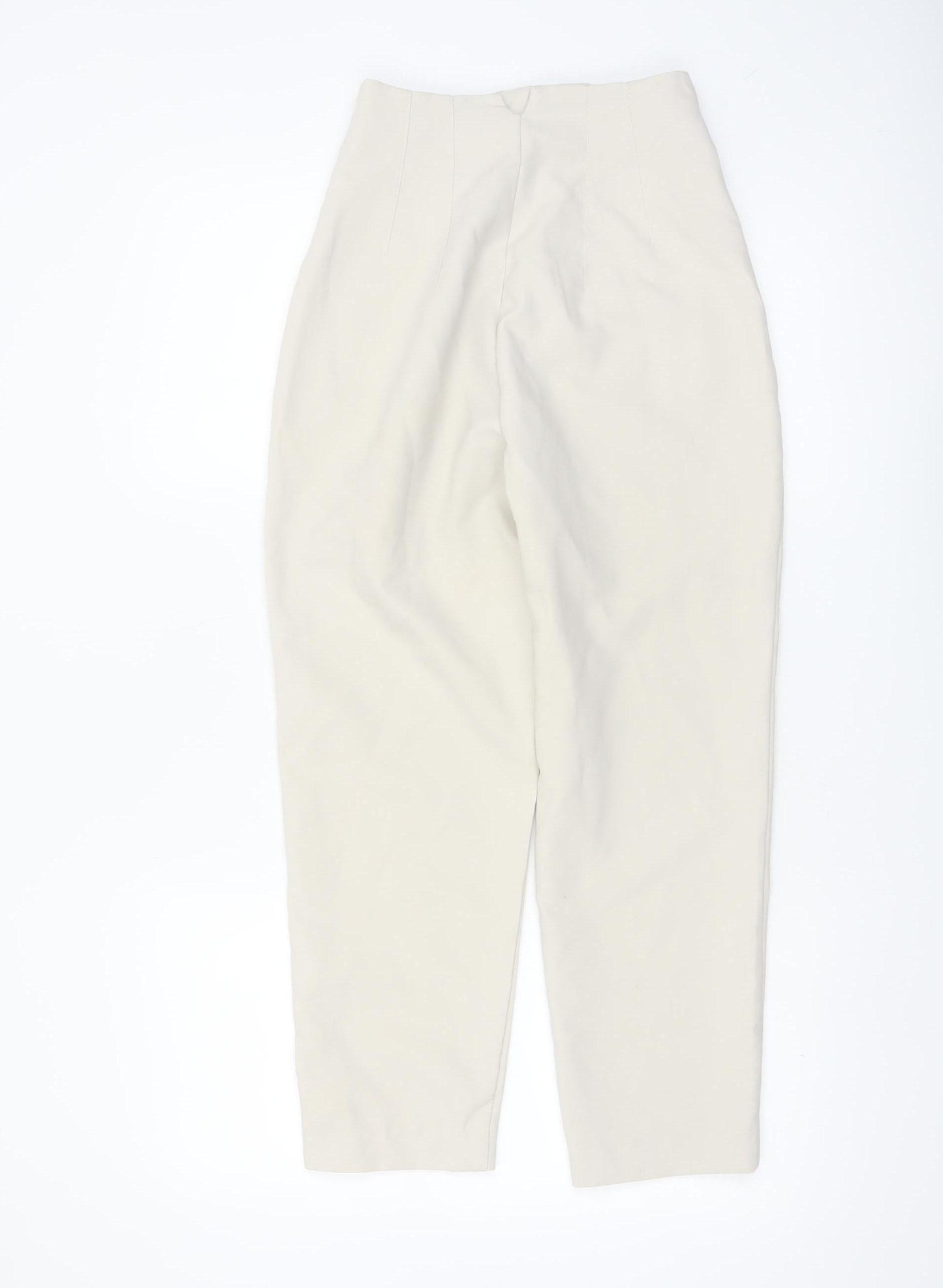 ZARA Women's Beige High Rise Tailored Tapered Trousers XS