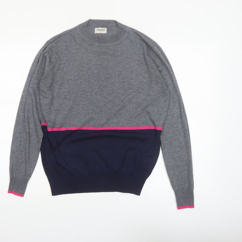 Sugarhill Brighton Women Grey Colour Block Pullover Jumper Size 10