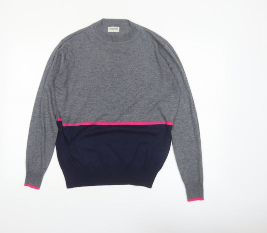 Sugarhill Brighton Women Grey Colour Block Pullover Jumper Size 10
