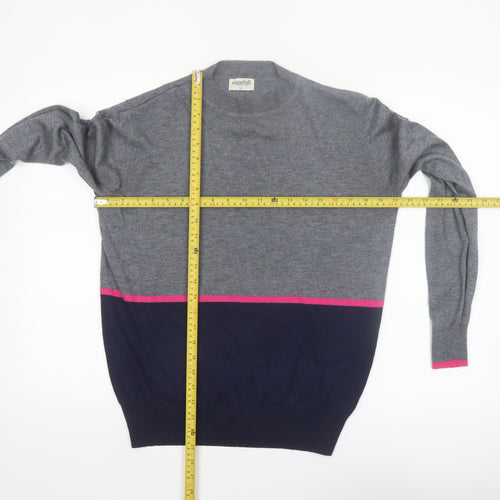 Sugarhill Brighton Women Grey Colour Block Pullover Jumper Size 10