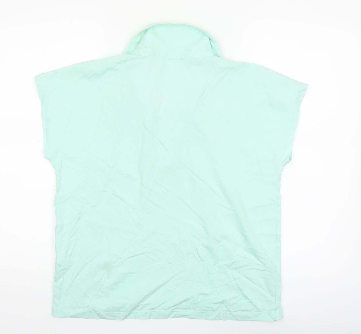 Lands' End Women's Green Cotton Polo Shirt Size M