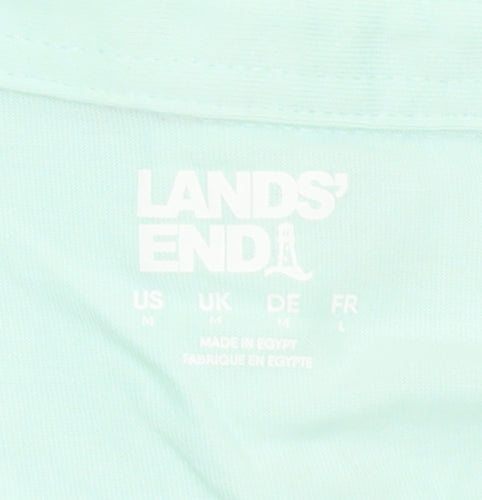 Lands' End Women's Green Cotton Polo Shirt Size M