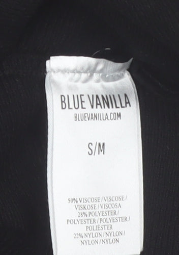 Blue Vanilla Women's Black Studded Mesh Sleeve Knit Jumper S