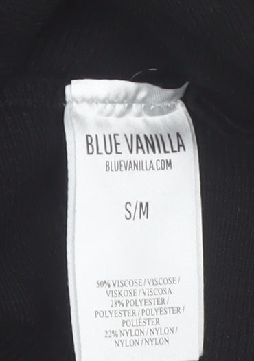 Blue Vanilla Women's Black Studded Mesh Sleeve Knit Jumper S