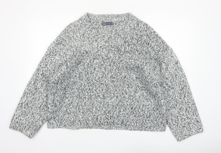 Marks and Spencer Women's Grey XL Chunky Knit V-Neck Jumper