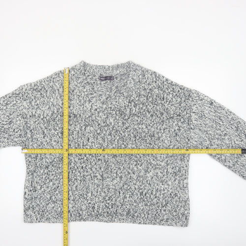 Marks and Spencer Women's Grey XL Chunky Knit V-Neck Jumper