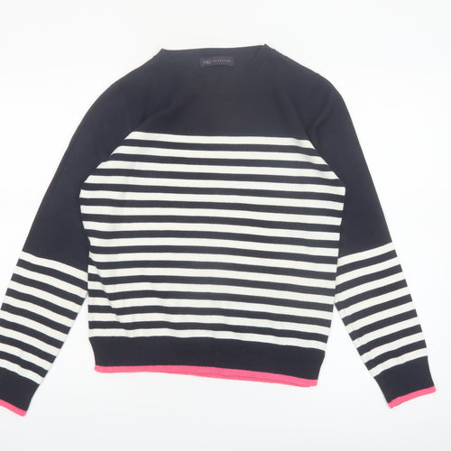 Marks and Spencer Women’s Navy Stripe Crew Neck Jumper Size 10