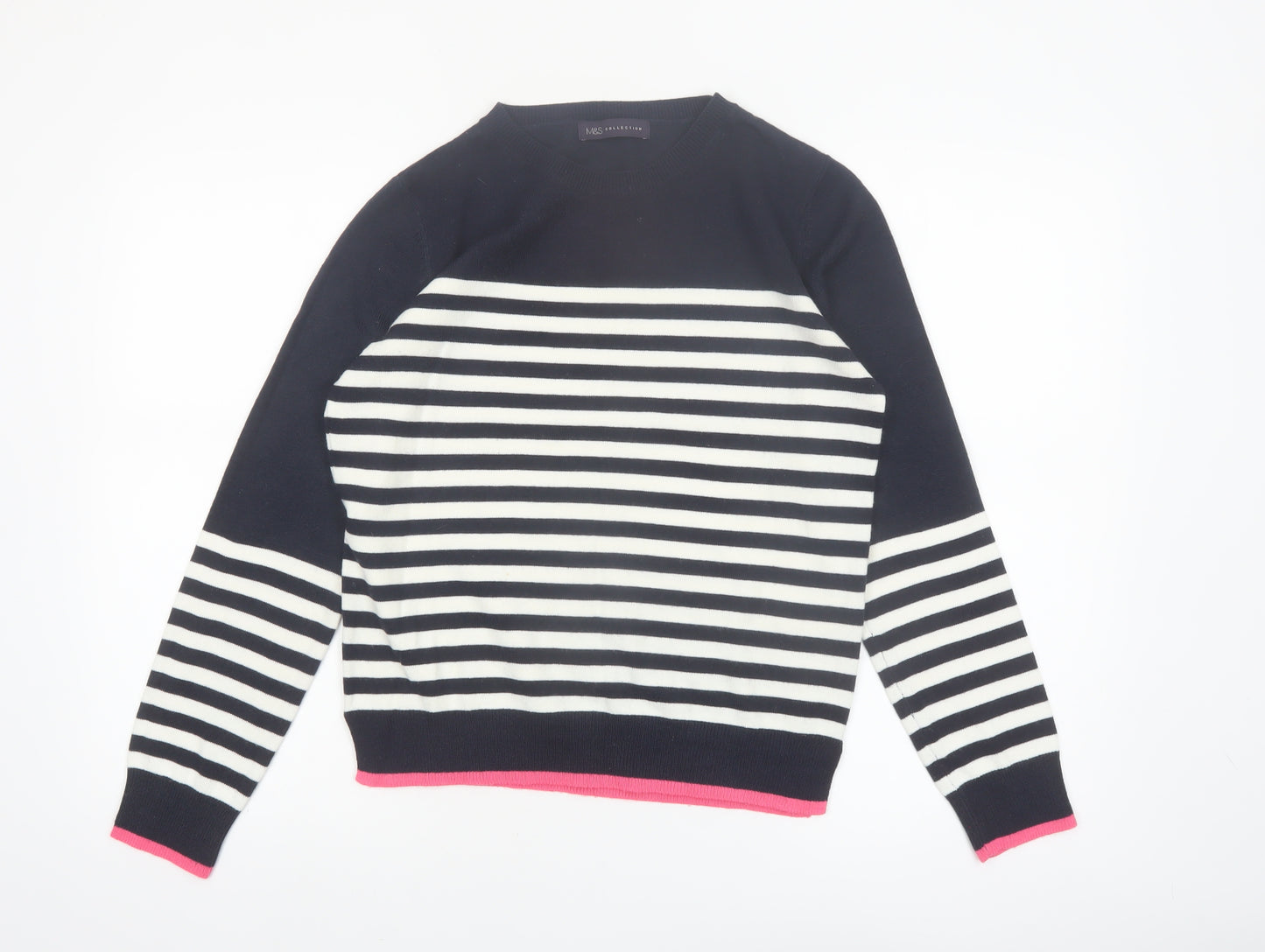 Marks and Spencer Women’s Navy Stripe Crew Neck Jumper Size 10