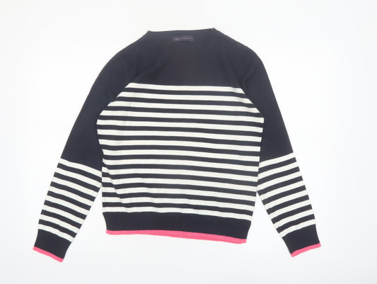 Marks and Spencer Women’s Navy Stripe Crew Neck Jumper Size 10