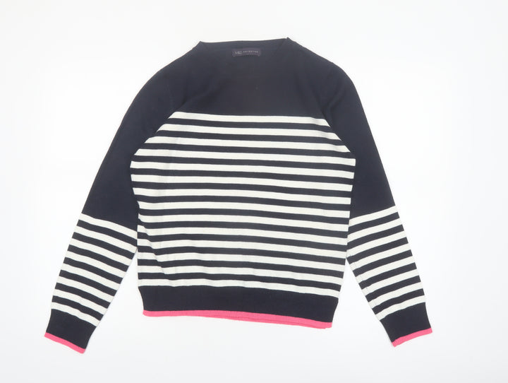 Marks and Spencer Women’s Navy Stripe Crew Neck Jumper Size 10