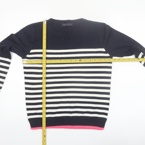 Marks and Spencer Women’s Navy Stripe Crew Neck Jumper Size 10