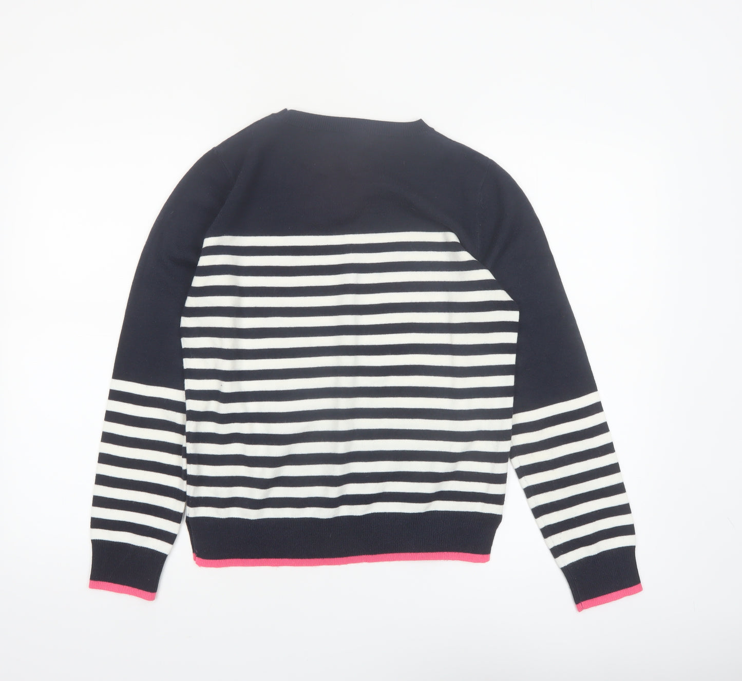 Marks and Spencer Women’s Navy Stripe Crew Neck Jumper Size 10
