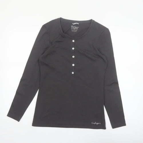 Craghoppers Womens Black Long Sleeve Button-Up Top UK 12