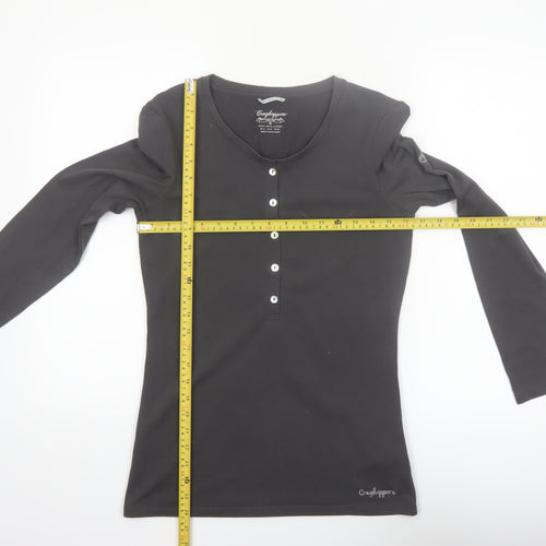 Craghoppers Womens Black Long Sleeve Button-Up Top UK 12