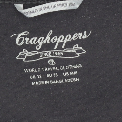 Craghoppers Womens Black Long Sleeve Button-Up Top UK 12