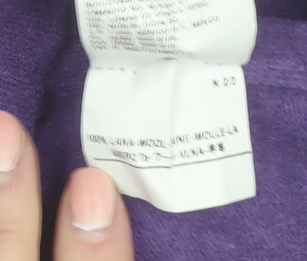 United Colors of Benetton Women's Purple Wool V-Neck Jumper Size 8