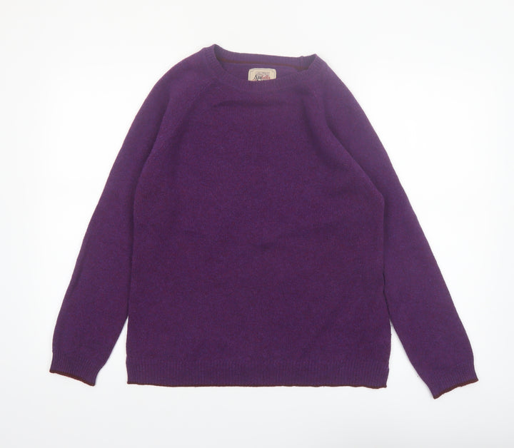 Arabella & Addison Women Purple Wool Blend Pullover Jumper M