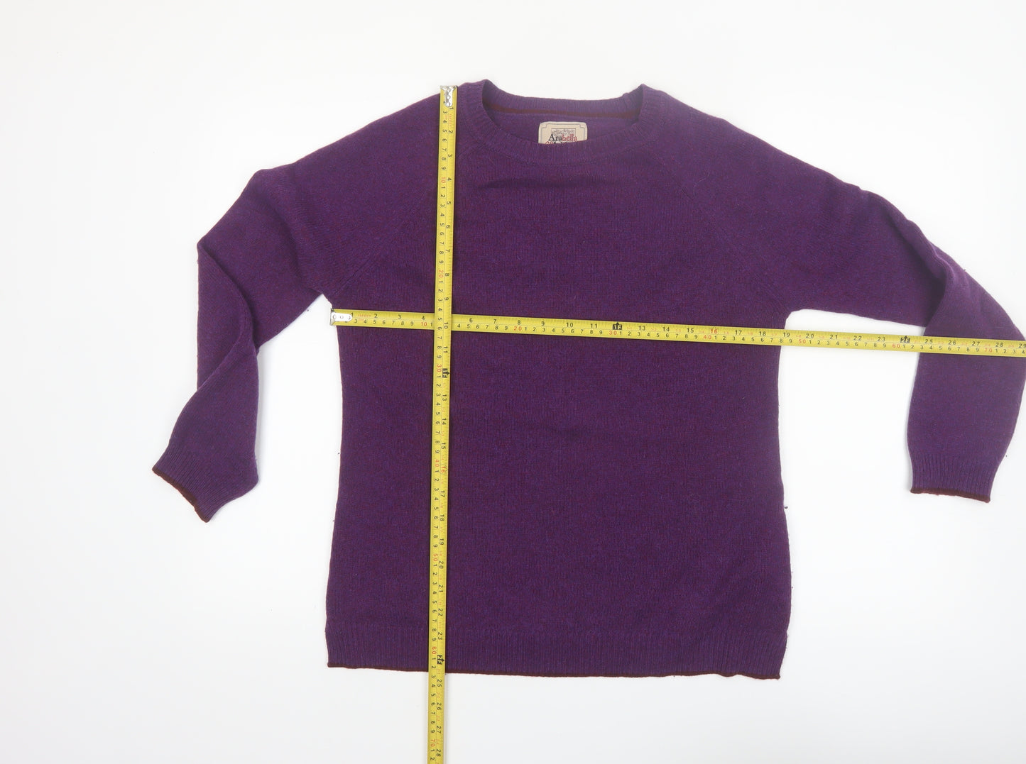Arabella & Addison Women Purple Wool Blend Pullover Jumper M