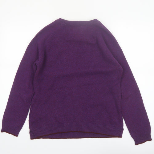 Arabella & Addison Women Purple Wool Blend Pullover Jumper M