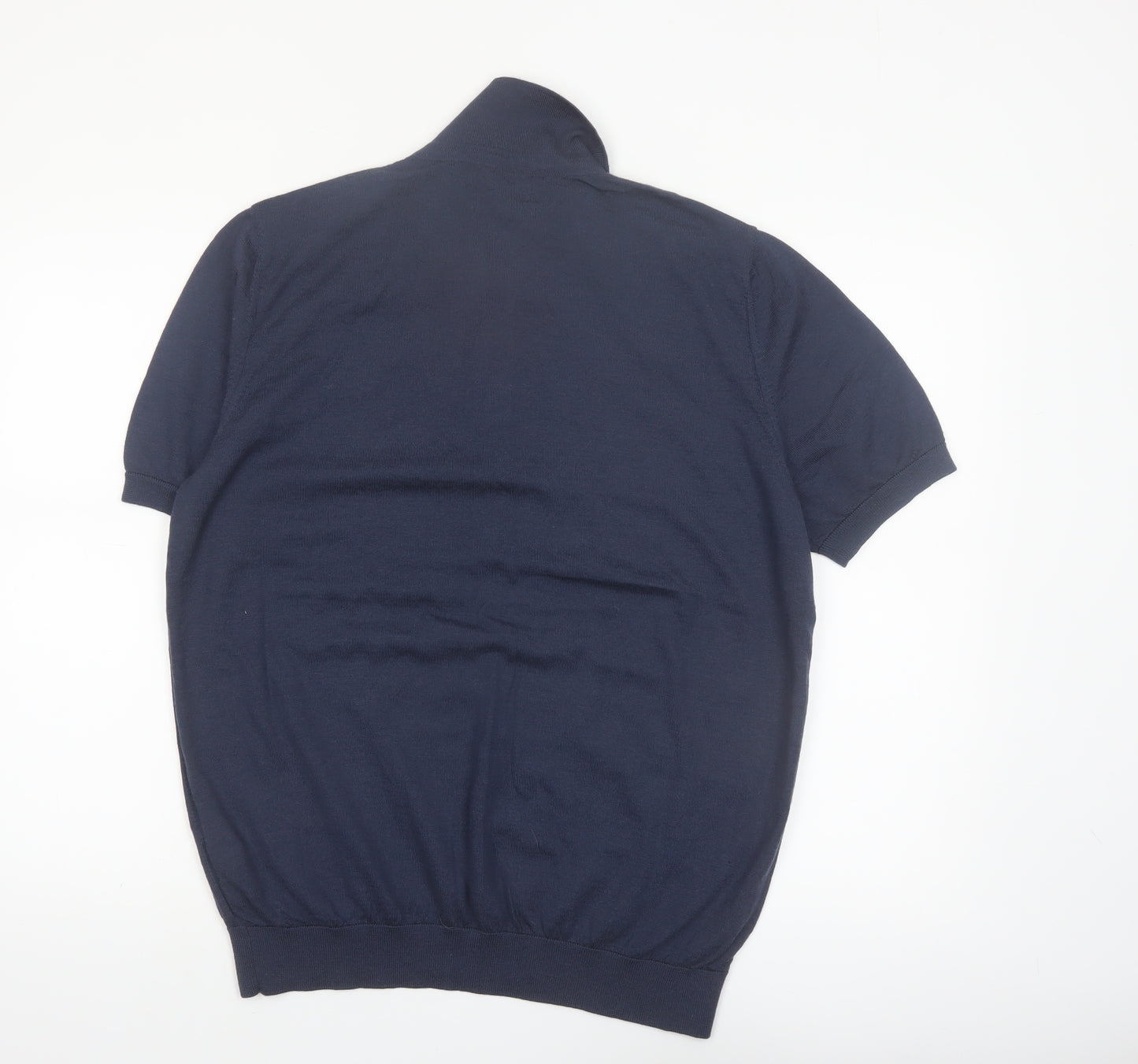 Marks and Spencer Autograph Men’s Blue Merino Wool Slim Fit Polo L
